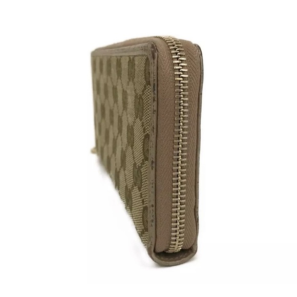 GUCCI GG Logo Canvas Zip Around Long Wallet - Picture 3 of 8
